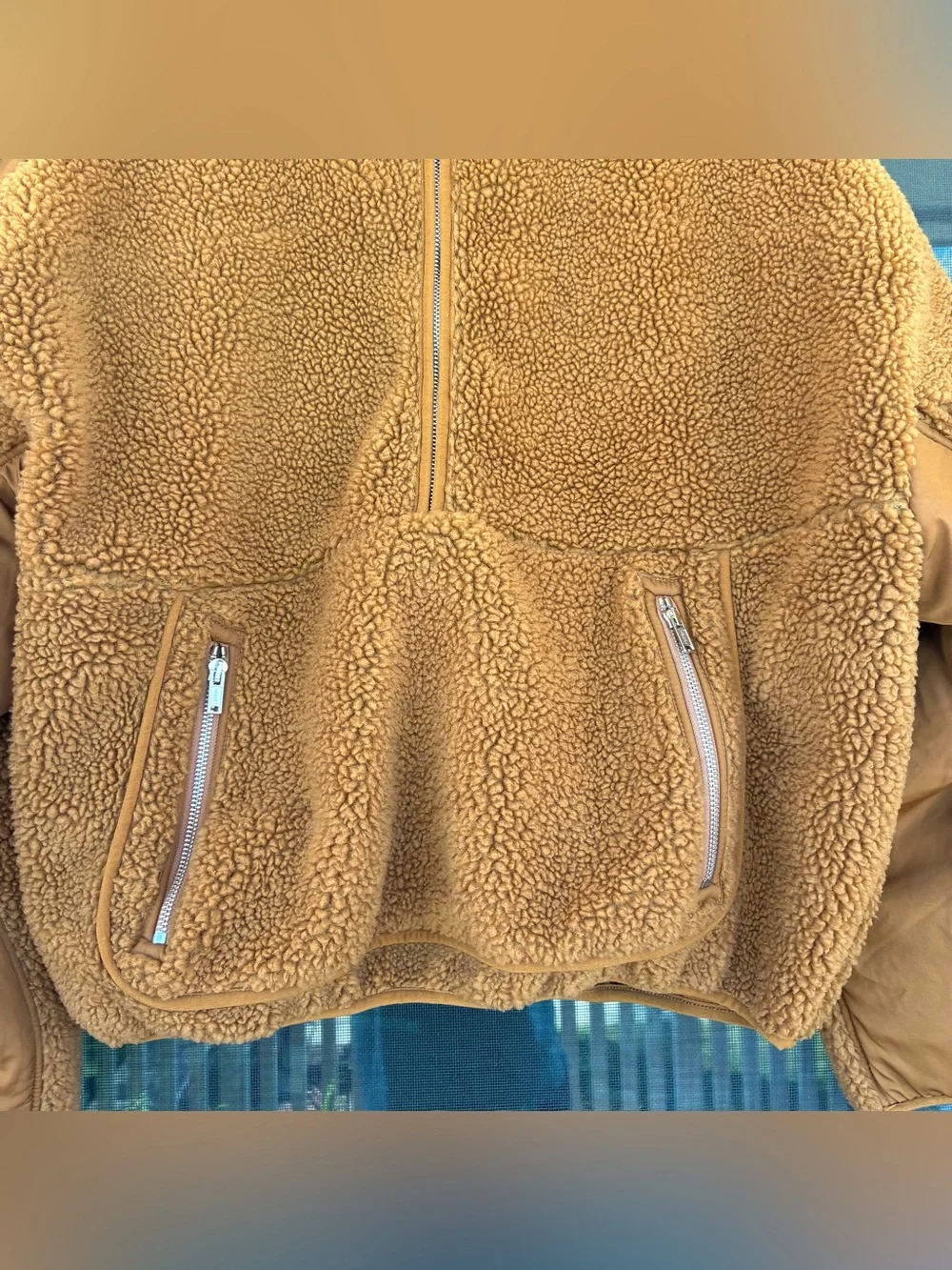 Madewell Faux Shearling Half-Zip Pullover In A Dried Cedar Brown Women’s Size XL